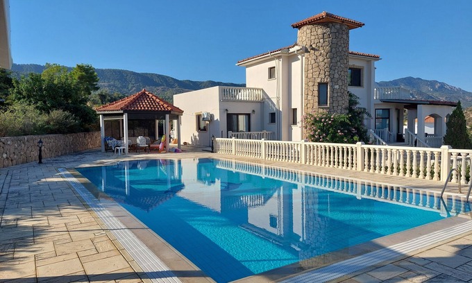 Bahceli House | Large villa with large pool, garden, sea, forest, mountain view and privacynn