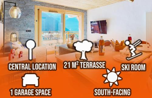 Champagny-en-Vanoise Apartment | Localisation centrale et vue spectaculaire