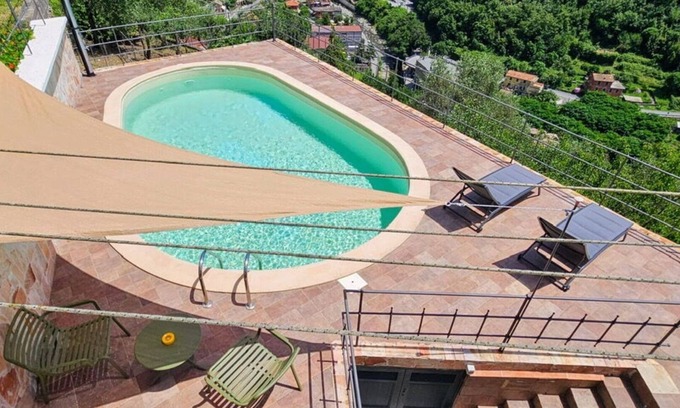 Avegno Apartment | Lovely apartment with private pool, WIFI, terrace, panoramic view, parking, close to Portofino
