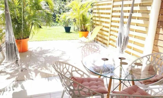 Petit-Bourg House | Lovely duplex apartment on the ground floor, garden and swimming pool. Small pets accepted!