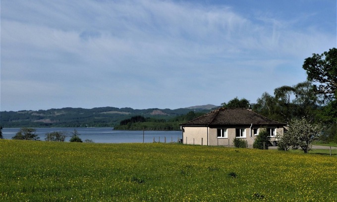 Dalmally Cottage | Lovely view over Loch Awe, hills and fields - Waterfall nearby - south facing
