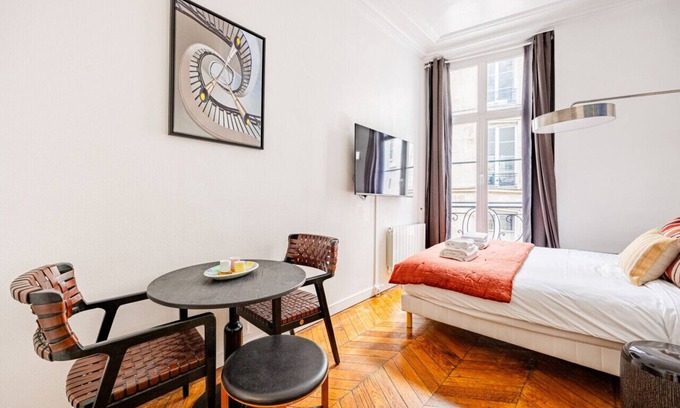Palais-Royal Apartment | Luminous Studio Oasis Steps from The Louvre