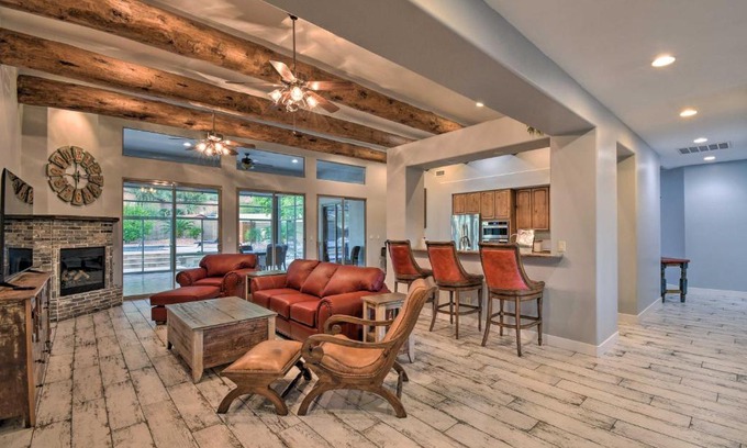 Phoenix House | Luxe Phoenix Home Desert Butte View and Heated Pool