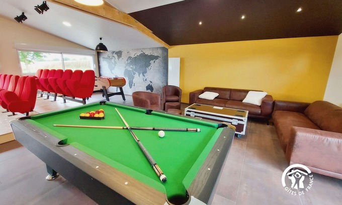 Saulges Cottage | Luxury 12-Person Villa with Spa, Cinema, Outdoor Games, and Scenic Views in Saulges