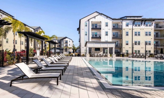Bay Lake Apartment | Luxury 1BR w/Balcony | Near Disney Washer/Dryer