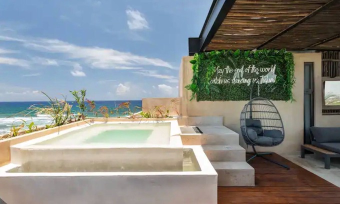 Tulsayab Apartment | Luxury Beachfront Penthouse | Private Pool + Mayan Ruins