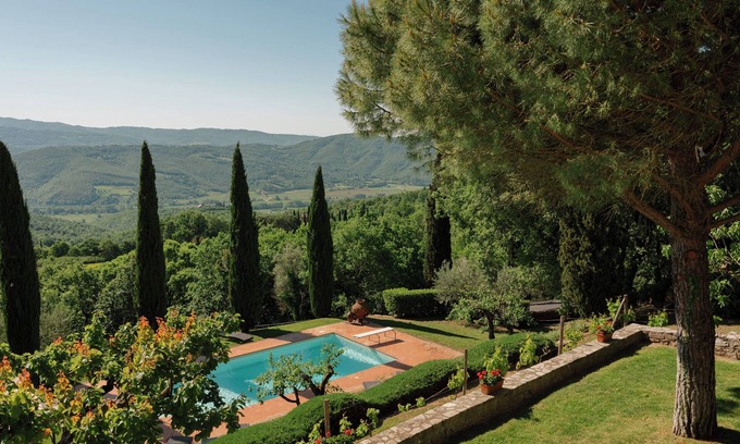 Bivio Lugnano Villa | Luxury Peaceful Villa With Vine Covered Pergola Enjoying Panoramic Views.