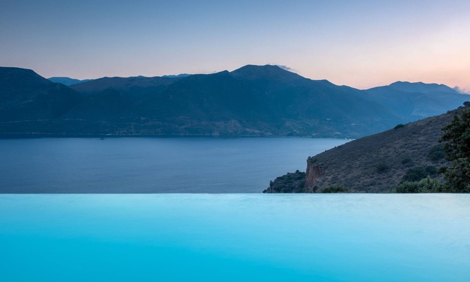East Mani Villa | Luxury spacious quiet stone villa with large infinity pool & breath taking view
