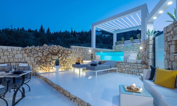 Skinaria Villa | Luxury Villa 'Dion' near Beach with Sea View, Private Pool, Terraces, Balconies & Wi-Fi