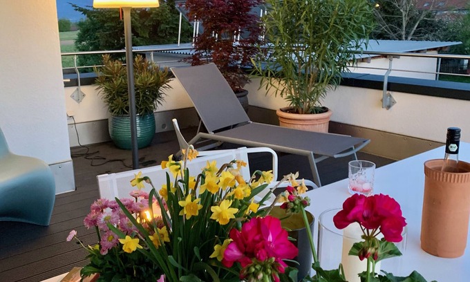 Bad Aibling Apartment | Modern 106 sqm luxury apartment with roof terrace and mountain views of the Alps