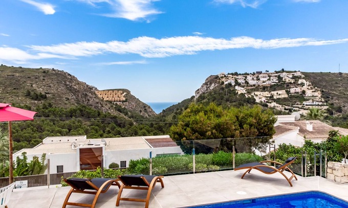 Arnella Villa | Modern 3-bed Villa with Heated Private Pool, Hot Tub, Sea views, & Garden