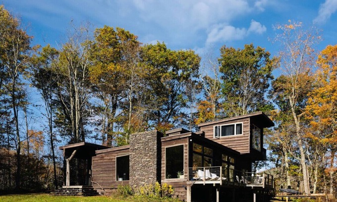 Denver House | Modern Catskills Escape w/Hot tub, Creek, & Views