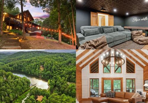 Cherry Log House | Movie Theater Waterfront HotTub Games 2Decks Views