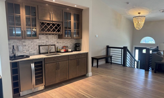 Saunderstown House | New Build, Private Beach, Central Air, Big Yard, Firepit, Wine Bar