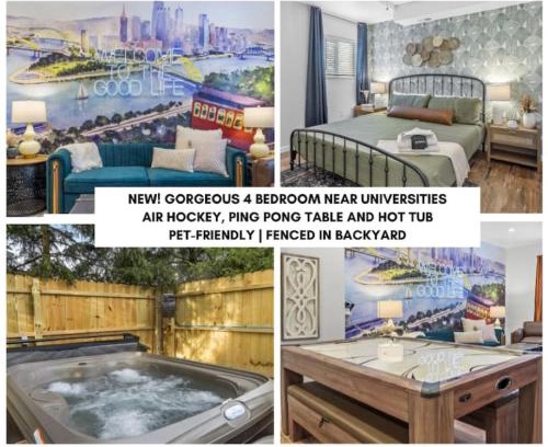 South Oakland House | NEW Gorgeous 4bd near universities Hot tub Games