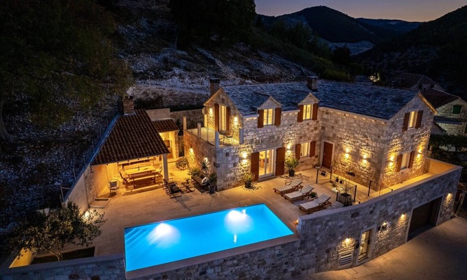 Dol Villa | New Villa Ani! Traditional and luxurious 4-bedroom villa with heated pool and sea views.