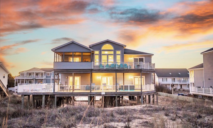 Sandbridge House | Oceanfront 7BR Home w/Pool, Hot Tub. Sleeps 20