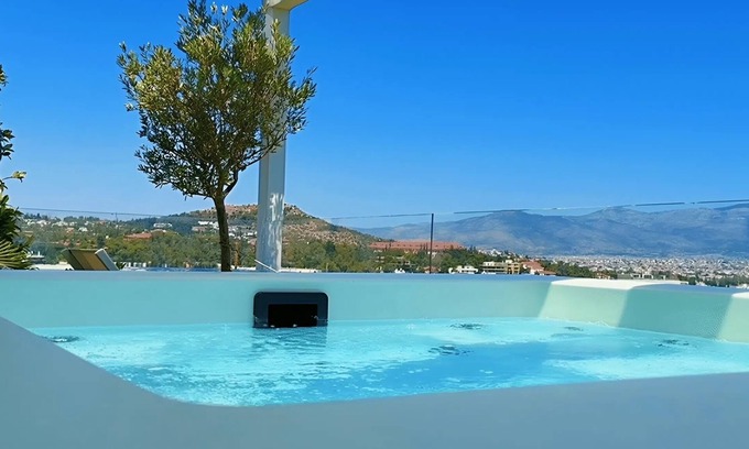 Chalandri Apartment | One 360 Skyline Athens - Penthouse Apartment with private Skyview Jacuzzi