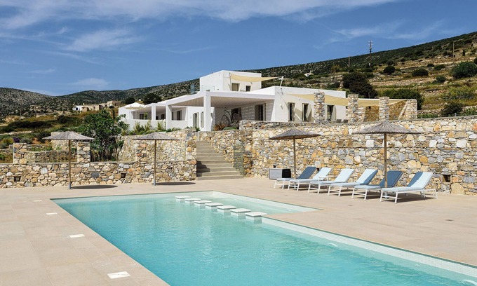 Paros Villa | OUTSTANDING NEW VILLA WITH A GREAT POOL AREA AND BREATHTAKING SEA VIEW