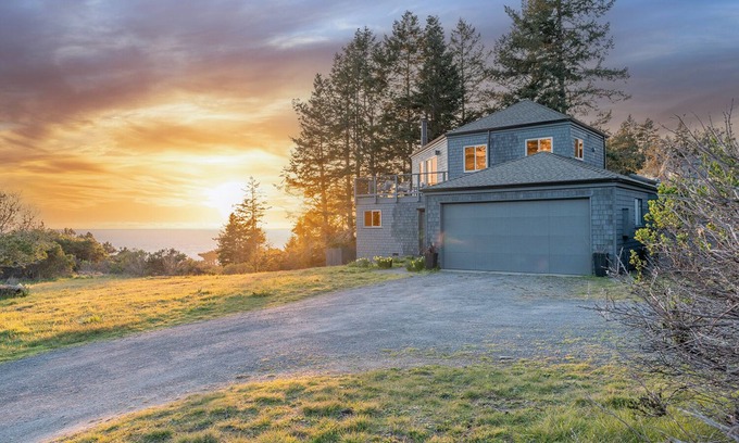 Sea Ranch House | Panoramic Ocean Views Serene, Updated Architectural Gem with Hot Tub