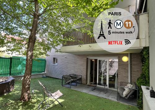 Romainville Apartment | Paris Studio Cosy luxe avec jardin Proche métro