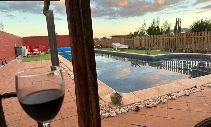 Tuineje Villa | Peaceful Countryside Villa with Pool & Friendly Animals Nearby