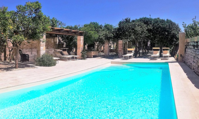 Surano Villa | Peaceful Old Mill Villa in village near sea. Pool gardens A/C, WiFi, Solar P
