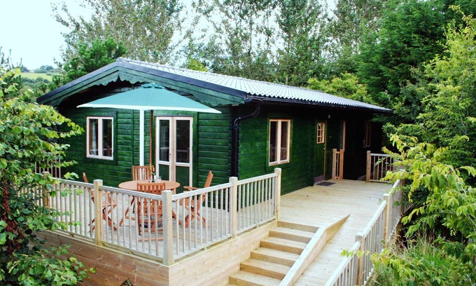 Llangeler Cabin | Peaceful Swedish Log Cabin set in a Vineyard Location