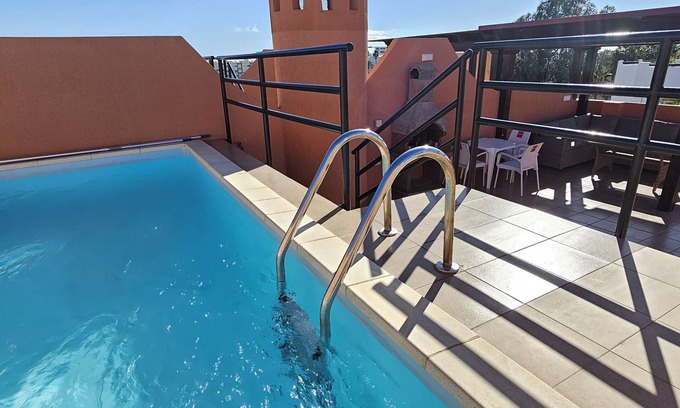 Vera Beach Apartment | Penthouse with private pool on the roof, sea views, 65m from the beach, WiFi