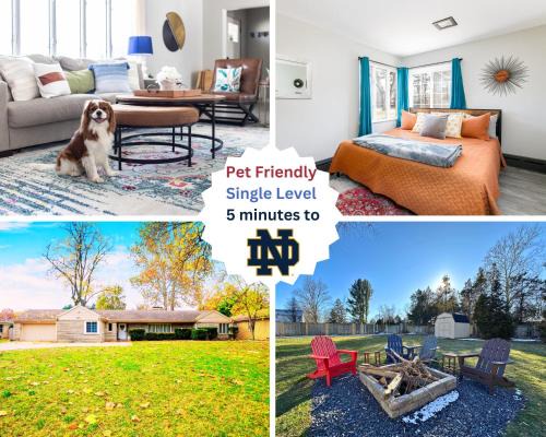 South Bend House | Perfect Sprawling Ranch for Group Game Day Stay! King Beds, Firepit, & Pet Friendly with Huge Fenced Yard