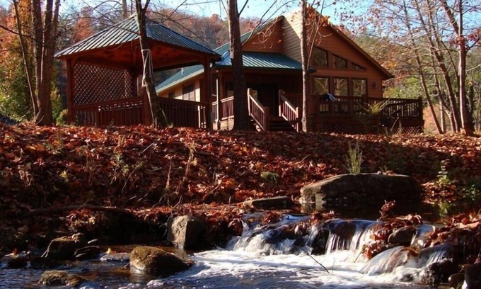 Unaka Cabin | Pet friendly 2br/2ba cabin with hot tub on Rushing Trout Stream!