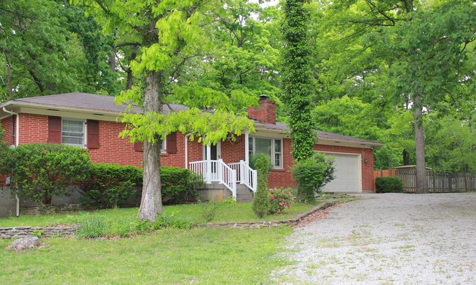 La Grange House | Pin Oak Guest House on quiet wooded lot with Swimming Pool