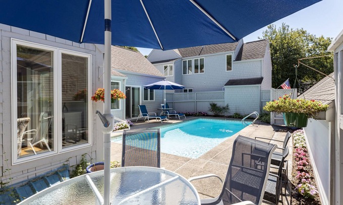 Mews Village Condo | Pool Villas- 2 bedroom, 2 bath, sleeps 4, heated pool, gas fireplace & grill