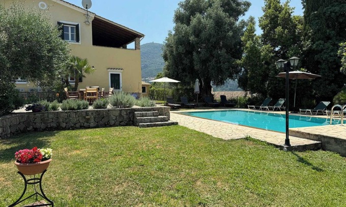Achilleio Villa | Prestige Villas | 5 Mins walk to Tavernas, Lawned Gardens