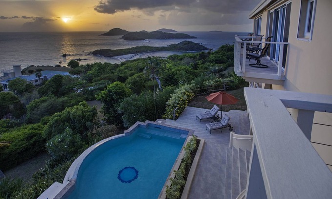 Estate Little Saint Thomas Villa | Private oceanfront villa with gorgeous sunsets!