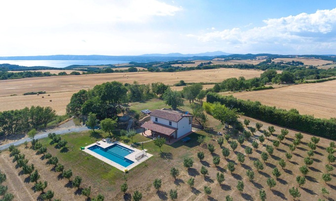 Bagnoregio Villa | Private Villa with A/C, WIFI, private pool, TV, patio, pets allowed, panoramic view, parking