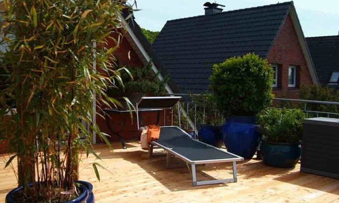 Rodemis Apartment | Pure relaxation on the large roof terrace 42 sqm - beach chair - fantastic view