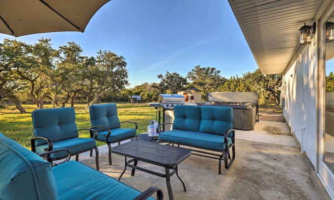 Fischer House | Quiet Haven w/Hot Tub, 4 Mi to Canyon Lake!