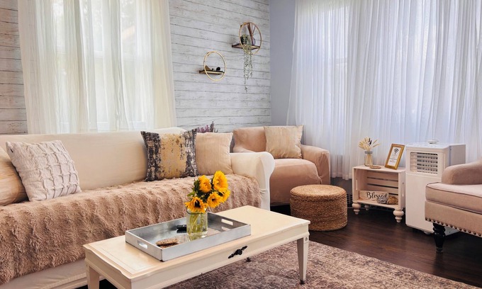 Southeast Yonkers Apartment | Relax in Style~Spacious 2BR w/Porch + Firepit~ Sleeps 7 ~ Free Wifi and Parking