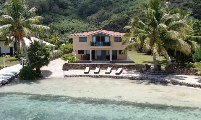 Tiahura Villa | Relax on the Oceanfront porch or wake up to the sound of waves on your balcony