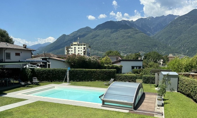 Riazzino Apartment | Residenza La Svolta - Salt Pool & Private Garden