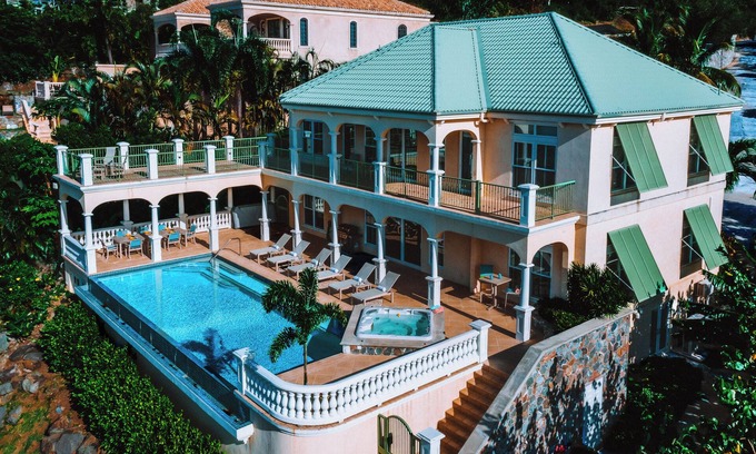 Contant Farms Villa | Revel in Timeless Luxury at this RARE Beachfront 4-Bedroom Villa on St. John