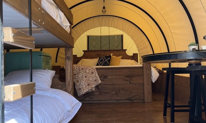 Lillington House | River-Front Wagon Glamping- The Dogwood