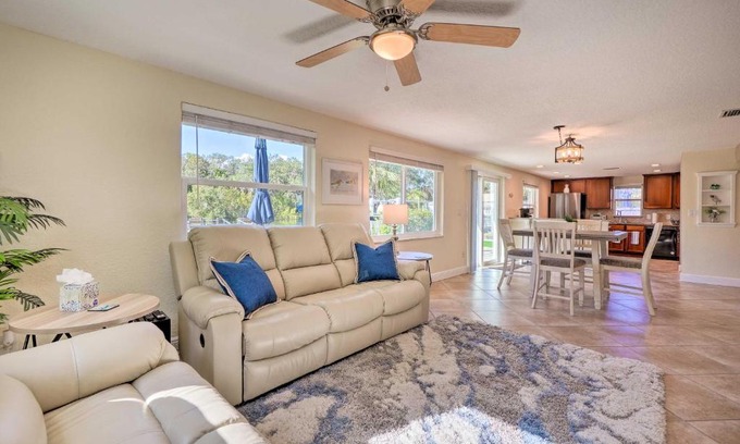 New Port Richey House | Riverfront Home with Putting Green and Boat Dock!