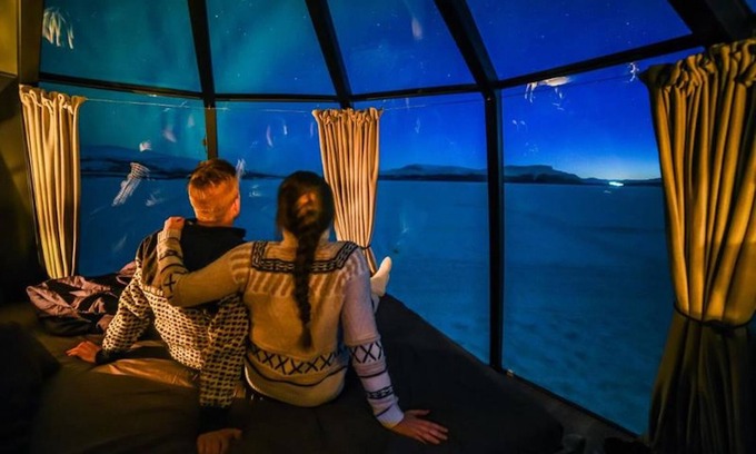 Jokkmokk Municipality House | Room in Lodge - Peace & Quiet Hotel Floating Glass Room for 2 Guests Experience Northern Lights