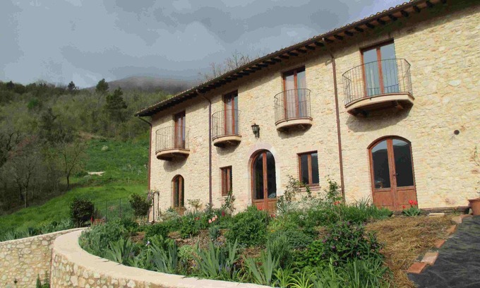Vallo di Nera Apartment | Rural farm-stay in restored villa on working organic farm. Kid friendly!