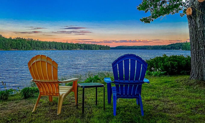 Palermo House | Rustic dog-friendly waterfront home with screened porch, dock, firepit, 2 kayaks