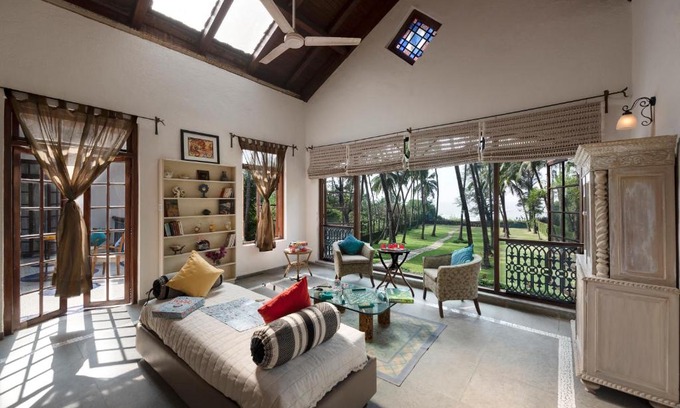Raigad Villa | SaffronStays Thalassea, Alibaug - picturesque sea-facing villa with colonial decor