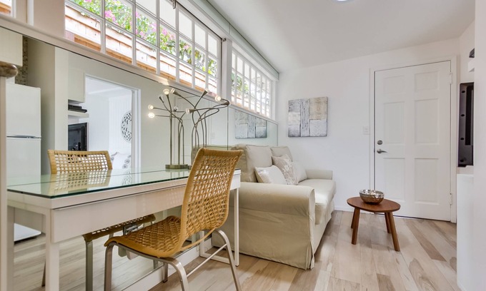Beach Barber Tract Apartment | Sandcastle Hideaway, Dog Friendly, Designer Studio, Private Patio And Parking!