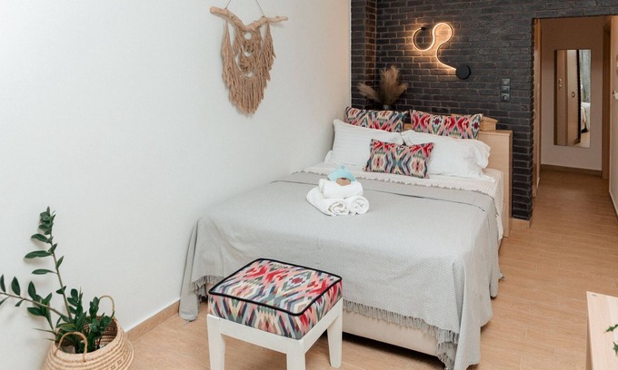 Nea Peramos House | Sea View Studio with a Barbecue area on the Terrace of the building & a Smart TV